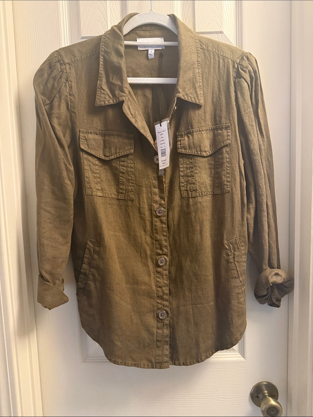 Michael Stars Olive Utility Button-Down Shirt